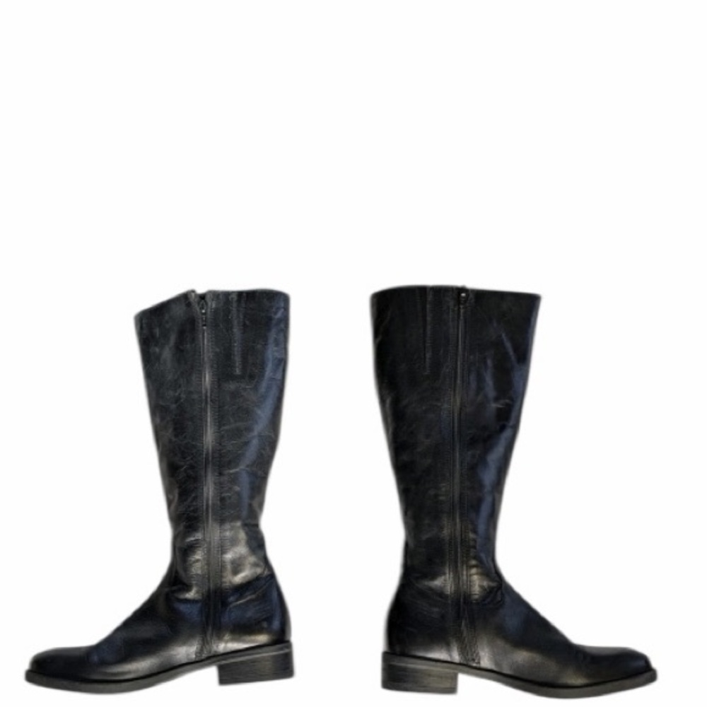 Clarks Mullin Spice Black Leather Riding Boots Size 8.5